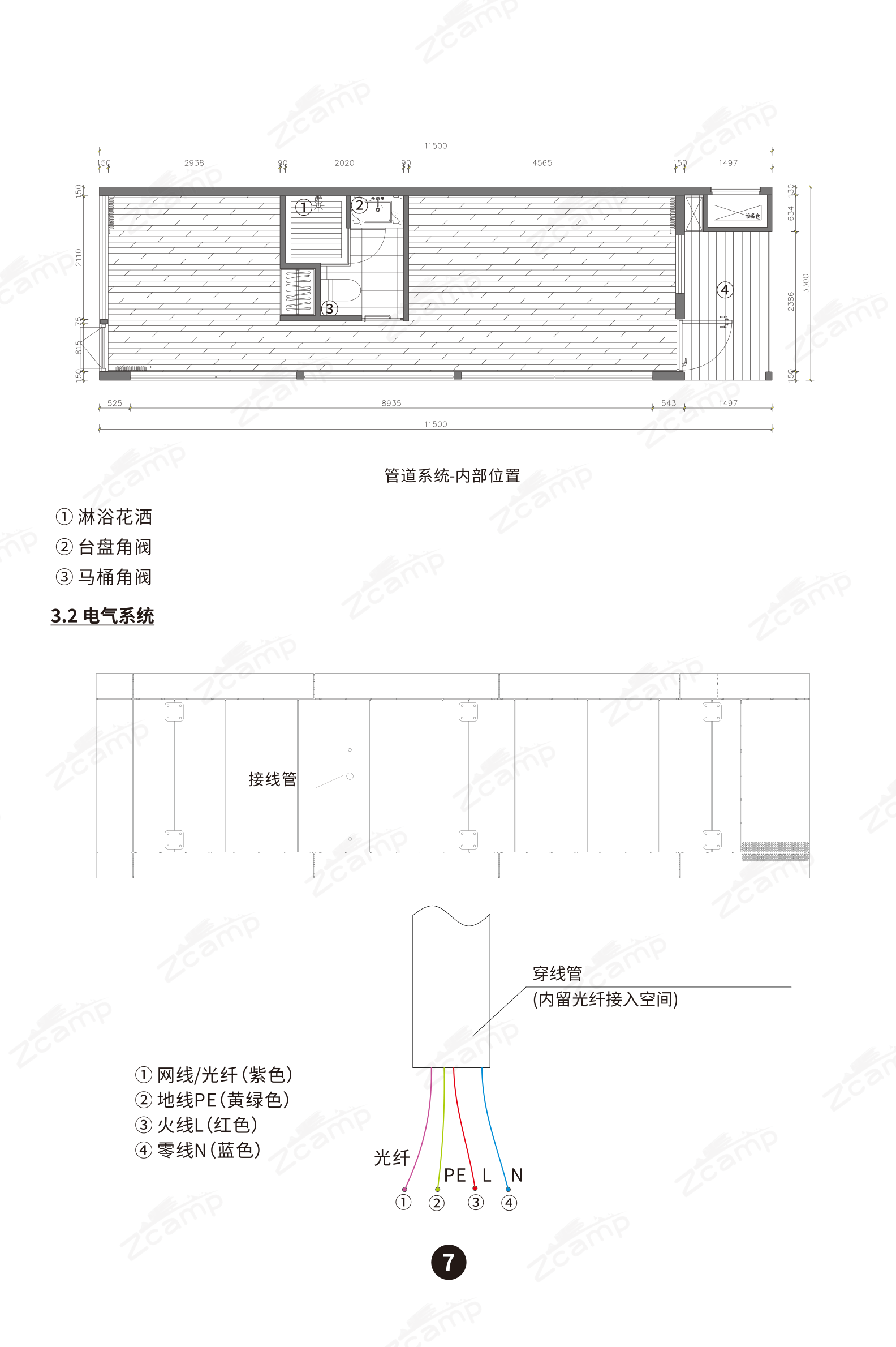 管道系统内部位置