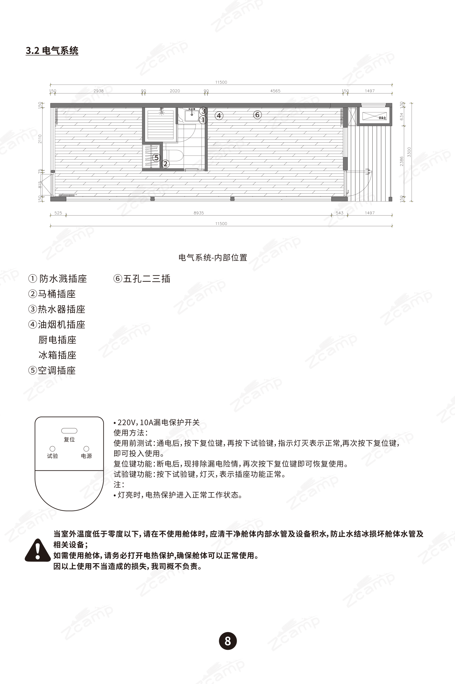 电气系统内部位置